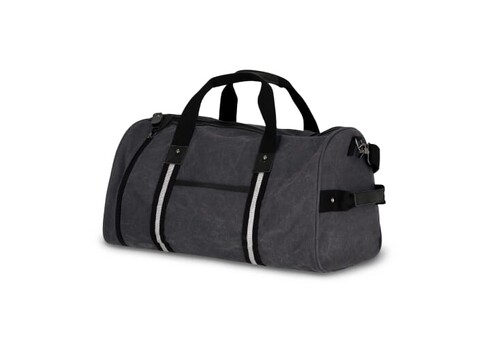 Seesack aus recyceltem Baumwoll-Canvas Harper - Dunkelgrau bedrucken, Art.-Nr. LT95298-N0060
