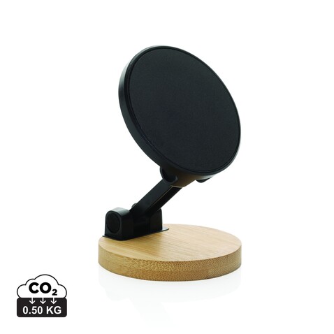Magmount Telefonständer aus RCS rec. Kunststoff und Bambus schwarz, braun bedrucken, Art.-Nr. P301.2401 Magmount Telefonständer aus RCS rec. Kunststoff und Bambus schwarz, braun bedrucken, Art.-Nr. P301.2401