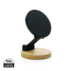 Magmount Telefonständer aus RCS rec. Kunststoff und Bambus schwarz, braun bedrucken, Art.-Nr. P301.2401
