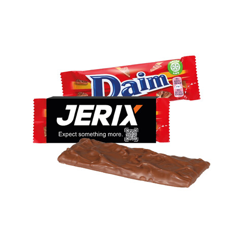 DAIM RIEGEL MIT WERBEBANDEROLE bedrucken, Art.-Nr. 91586 DAIM RIEGEL MIT WERBEBANDEROLE bedrucken, Art.-Nr. 91586