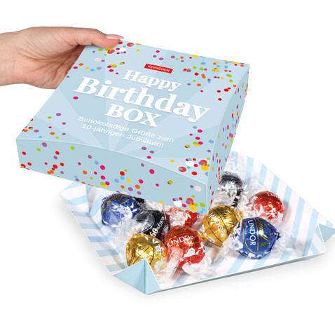 PRÄSENTBOX MIT LINDT LINDOR PRALINÉS bedrucken, Art.-Nr. 91608 PRÄSENTBOX MIT LINDT LINDOR PRALINÉS bedrucken, Art.-Nr. 91608