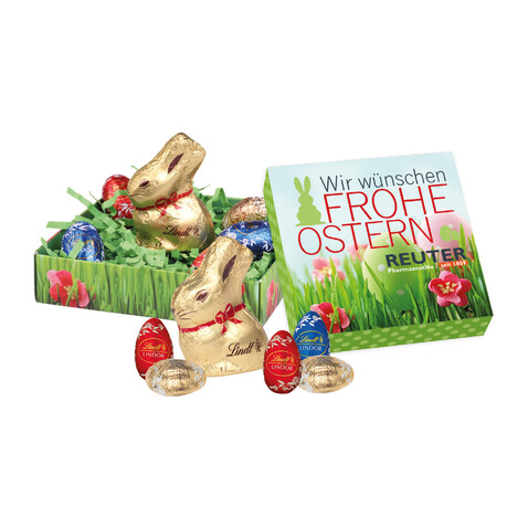 OSTERNEST MIT SCHOKOLADE VON LINDT bedrucken, Art.-Nr. 94520 OSTERNEST MIT SCHOKOLADE VON LINDT bedrucken, Art.-Nr. 94520