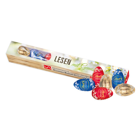 EIER PARADE MIT LINDT SCHOKOLADE bedrucken, Art.-Nr. 94530 EIER PARADE MIT LINDT SCHOKOLADE bedrucken, Art.-Nr. 94530