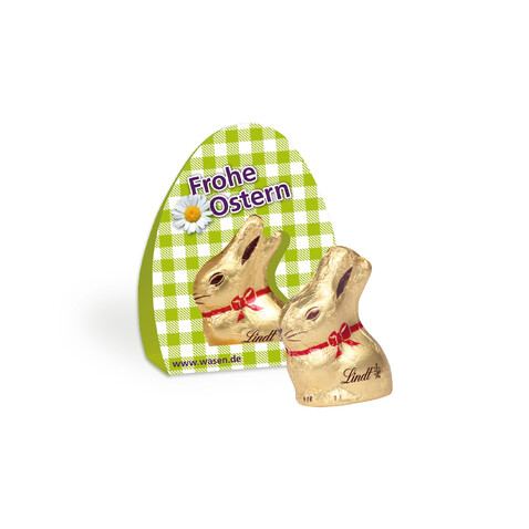 LINDT GOLDHASE, 10 g OSTERBOTEN bedrucken, Art.-Nr. 94556 LINDT GOLDHASE, 10 g OSTERBOTEN bedrucken, Art.-Nr. 94556