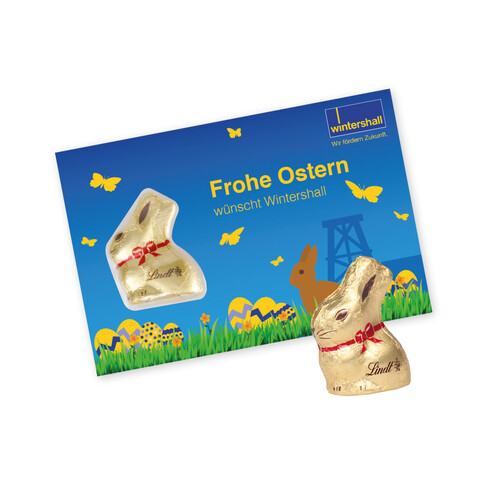 SCHOKOKARTE MIT LINDT GOLDHASE bedrucken, Art.-Nr. 94563 SCHOKOKARTE MIT LINDT GOLDHASE bedrucken, Art.-Nr. 94563