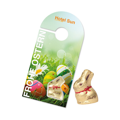 SCHOKOKARTE MIT LINDT GOLDHASE bedrucken, Art.-Nr. 94564 SCHOKOKARTE MIT LINDT GOLDHASE bedrucken, Art.-Nr. 94564