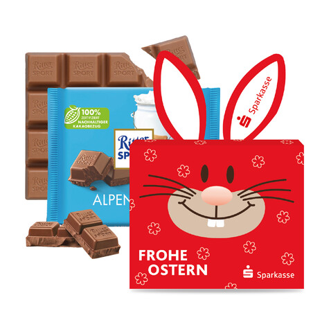 SCHOKOTAFEL RITTER SPORT „OSTERHASE” bedrucken, Art.-Nr. 94617 SCHOKOTAFEL RITTER SPORT „OSTERHASE” bedrucken, Art.-Nr. 94617