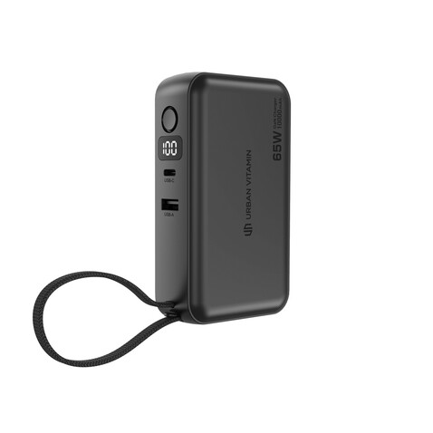 Urban Vitamin Eureka RCS rec. 65W-10.000mAh Hybrid-Ladegerät schwarz bedrucken, Art.-Nr. P301.9901