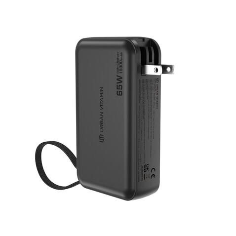 Urban Vitamin Eureka RCS rec. 65W-10.000mAh Hybrid-Ladegerät schwarz bedrucken, Art.-Nr. P301.9901