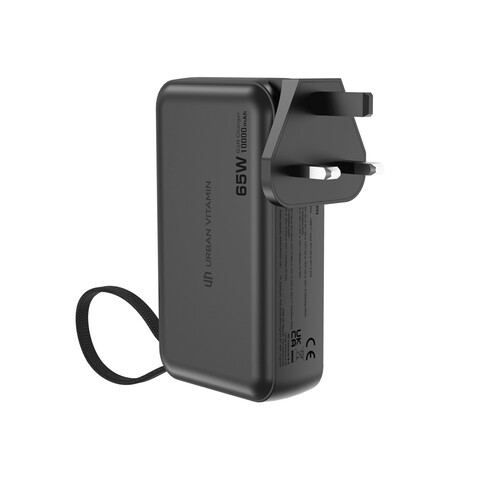 Urban Vitamin Eureka RCS rec. 65W-10.000mAh Hybrid-Ladegerät schwarz bedrucken, Art.-Nr. P301.9901