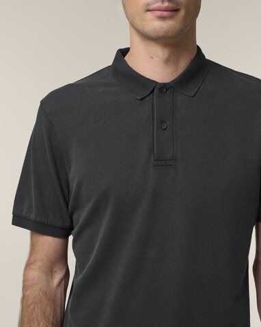 Coaster Vintage - Das Garment-Dyed Unisex-Polo - G. Dyed Black Rock - M bedrucken, Art.-Nr. STPU252C1401M
