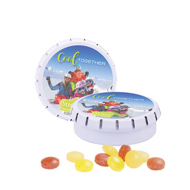 Quick Box, weiß, Mini Bonbons Fruchtmix bedrucken, Art.-Nr. 1012.00017