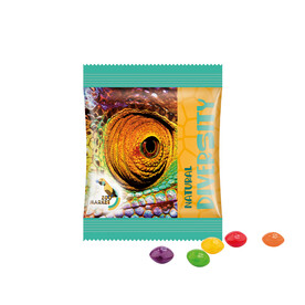 Minitüte,10 g, Folie weiß, Skittles Fruits Kaubonbons bedrucken, Art.-Nr. 1021.00327