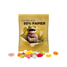 Minitüte, 10 g, Folie mit ca. 50% Papieranteil, weiß, Jelly Beans bedrucken, Art.-Nr. 1021.00438