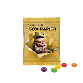 Minitüte,10 g, Folie mit ca. 50% Papieranteil, weiß, Skittles Fruits Kaubonbons bedrucken, Art.-Nr. 1021.00445