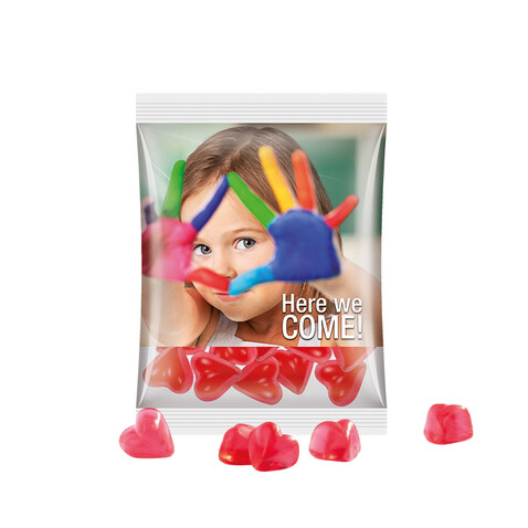 Maxitüte, Folie transparent, Trolli Fruchtgummi Herz rot bedrucken, Art.-Nr. 1024.00020 Maxitüte, Folie transparent, Trolli Fruchtgummi Herz rot bedrucken, Art.-Nr. 1024.00020