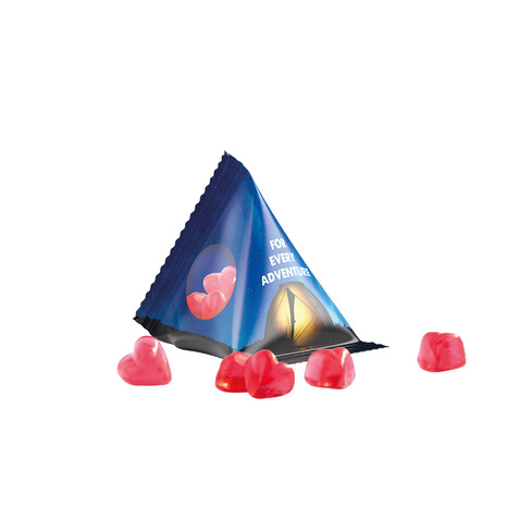 Fruchtgummi Tetraeder, Folie transparent, Trolli Fruchtgummi Herz rot bedrucken, Art.-Nr. 1027.00047 Fruchtgummi Tetraeder, Folie transparent, Trolli Fruchtgummi Herz rot bedrucken, Art.-Nr. 1027.00047