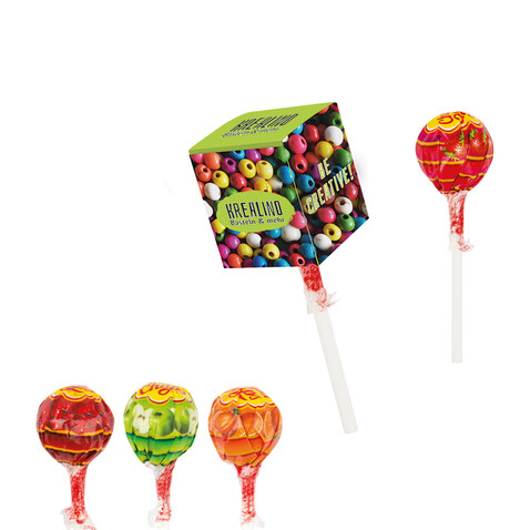 Lolly Box Chupa Chups Kugel Lolly, Fruchtmischung bedrucken, Art.-Nr. 1038.00001 Lolly Box Chupa Chups Kugel Lolly, Fruchtmischung bedrucken, Art.-Nr. 1038.00001