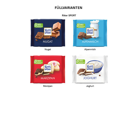 Ritter SPORT 100g im Werbeschuber, Marzipan bedrucken, Art.-Nr. 1049.00016 Ritter SPORT 100g im Werbeschuber, Marzipan bedrucken, Art.-Nr. 1049.00016