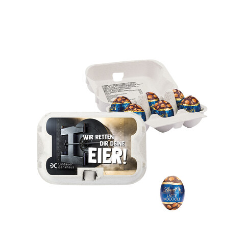 Sixpack Premium, Lindt Mini-Eier bedrucken, Art.-Nr. 1078.00006 Sixpack Premium, Lindt Mini-Eier bedrucken, Art.-Nr. 1078.00006