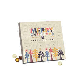 XS Adventskalender, Graspapier, Brandt Knusperkugeln Black &amp;amp; White bedrucken, Art.-Nr. 1084.00013