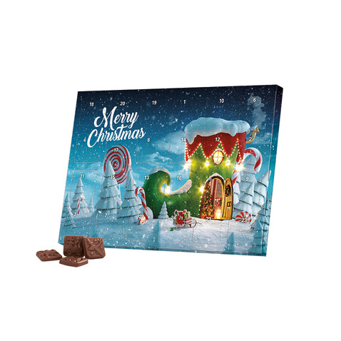 Classic Tisch Adventskalender, Blister gefüllt, Alpenmilch Schokotäfelchen bedrucken, Art.-Nr. 1095.00001 Classic Tisch Adventskalender, Blister gefüllt, Alpenmilch Schokotäfelchen bedrucken, Art.-Nr. 1095.00001