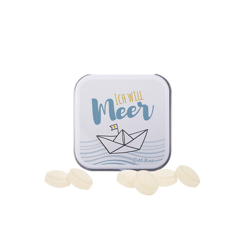 Dose Quadratisch, Mini Bonbons Japanische Minze bedrucken, Art.-Nr. 1117.00002 Dose Quadratisch, Mini Bonbons Japanische Minze bedrucken, Art.-Nr. 1117.00002
