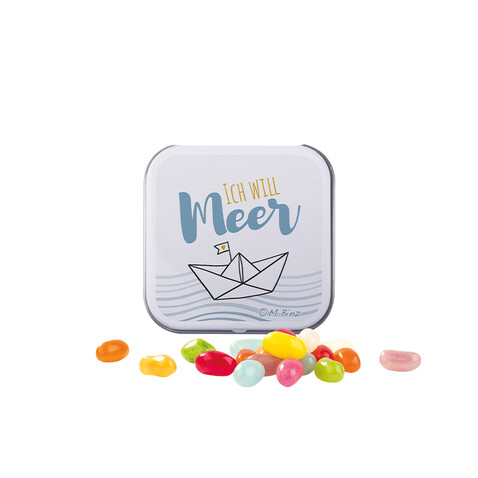 Dose Quadratisch, Jelly Beans bedrucken, Art.-Nr. 1117.00011 Dose Quadratisch, Jelly Beans bedrucken, Art.-Nr. 1117.00011