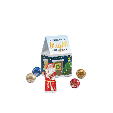 Standbodenbox, Lindt Minikugeln und Weihnachtsmann bedrucken, Art.-Nr. 1125.00002 Standbodenbox, Lindt Minikugeln und Weihnachtsmann bedrucken, Art.-Nr. 1125.00002
