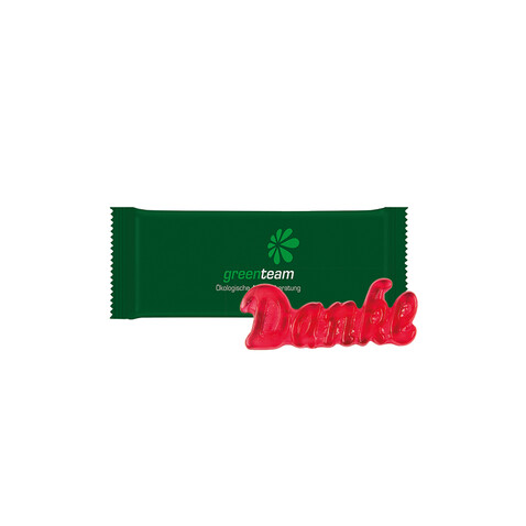 Trolli Fruchtgummi "Danke", Folie kompostierbar weiß bedrucken, Art.-Nr. 1127.00001