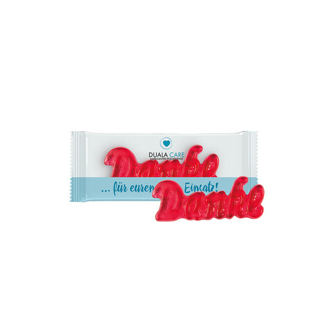Trolli Fruchtgummi "Danke", Folie transparent bedrucken, Art.-Nr. 1127.00004