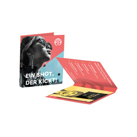 Werbekarte Midi, Just Spices Ingwer Shot Gewürz bedrucken, Art.-Nr. 1144.00073