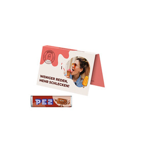 Werbekarte Visitenkartenformat, PEZ Bonbonriegel Cola bedrucken, Art.-Nr. 1145.00031