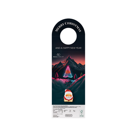 Werbeanhänger, Mini-Schoko Weihnachtsmann Edelvollmilch, 5 g massiv bedrucken, Art.-Nr. 1251.00014 Werbeanhänger, Mini-Schoko Weihnachtsmann Edelvollmilch, 5 g massiv bedrucken, Art.-Nr. 1251.00014