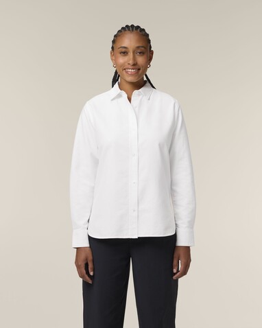 Stella Oxford Shirt - Das Damen-Oxfordhemd - White - XXL bedrucken, Art.-Nr. STWW971C0012X