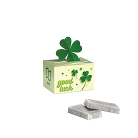 Geschenkbox Mini Kleeblatt, Alpenmilch Schokotäfelchen bedrucken, Art.-Nr. 1271.00039