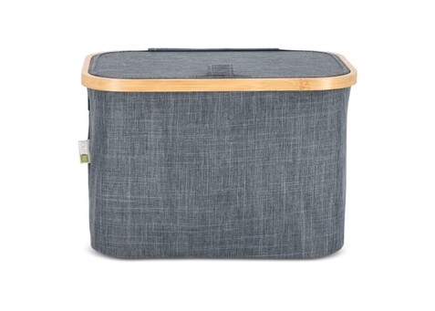 InSideOut faltbarer Korb mit Deckel Sogne 38 x 26 x 25cm rPET - Dunkelgrau bedrucken, Art.-Nr. LT57103-N0060