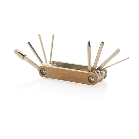 Sechskantwerkzeug aus Holz braun bedrucken, Art.-Nr. P221.089 Sechskantwerkzeug aus Holz braun bedrucken, Art.-Nr. P221.089