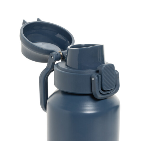 Via RCS Re-Steel Sportflasche mit Verschluss, 600ml navy blau bedrucken, Art.-Nr. P437.5025