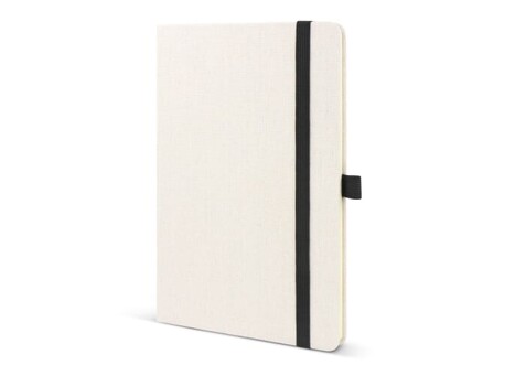 Notizbuch aus recycelter Baumwolle & R-PET A5 - Beige / Schwarz bedrucken, Art.-Nr. LT92079-N5502 Notizbuch aus recycelter Baumwolle & R-PET A5 - Beige / Schwarz bedrucken, Art.-Nr. LT92079-N5502