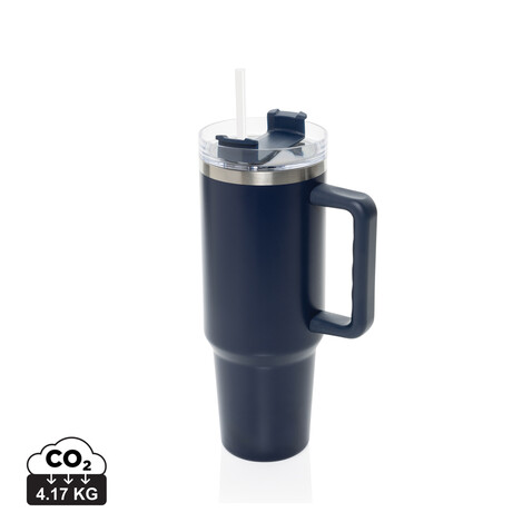 Peakflow Becher aus RCS recyceltem Stainless Steel 1200ml navy blau bedrucken, Art.-Nr. P437.3325