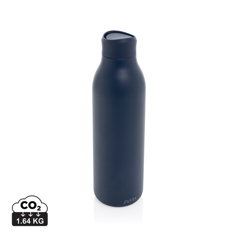Avira Alok 360 Klick-Wasserflasche aus RCS rec. Stahl, 600ml navy blau bedrucken, Art.-Nr. P438.0925 Avira Alok 360 Klick-Wasserflasche aus RCS rec. Stahl, 600ml navy blau bedrucken, Art.-Nr. P438.0925