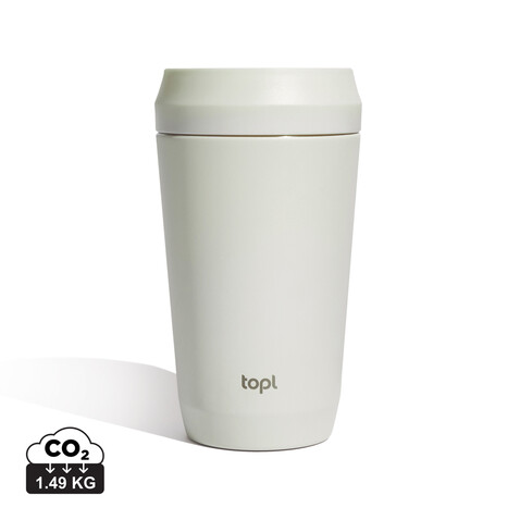 Topl-Trinkbecher aus rec. Stahl mit 360-Grad-Deckel 354ml weiß bedrucken, Art.-Nr. RBTGS12SA