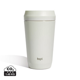 Topl-Trinkbecher aus rec. Stahl mit 360-Grad-Deckel 354ml weiß bedrucken, Art.-Nr. RBTGS12SA