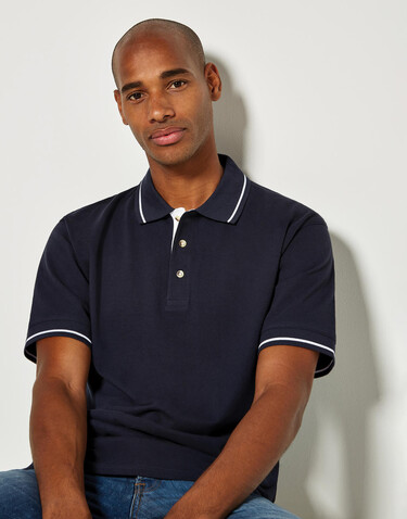 Kustom Kit Men`s Classic Fit St. Mellion Polo, White/Navy, S bedrucken, Art.-Nr. 504110523 Kustom Kit Men`s Classic Fit St. Mellion Polo, White/Navy, S bedrucken, Art.-Nr. 504110523