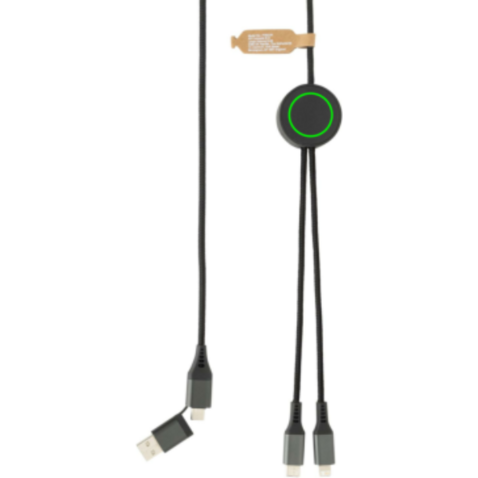 Terra 3 Meter 4-in-1-Kabel aus RCS recyceltem PET grau bedrucken, Art.-Nr. P302.6402 Terra 3 Meter 4-in-1-Kabel aus RCS recyceltem PET grau bedrucken, Art.-Nr. P302.6402
