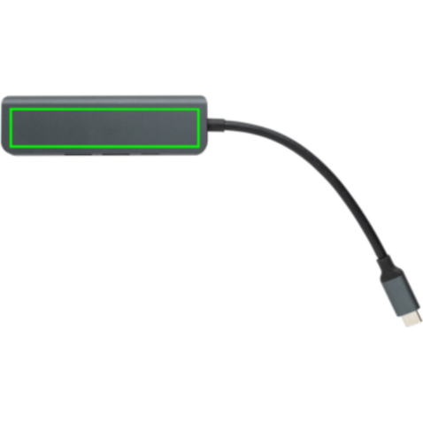 Terra Hub aus RCS recyceltem Aluminium mit HDMI-Input grau bedrucken, Art.-Nr. P308.652 Terra Hub aus RCS recyceltem Aluminium mit HDMI-Input grau bedrucken, Art.-Nr. P308.652