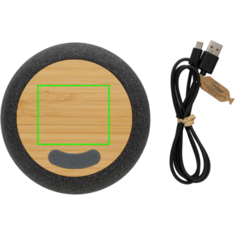 5W Lautsprecher aus RCS rPlastik/PET & Bambus anthrazit bedrucken, Art.-Nr. P329.949 5W Lautsprecher aus RCS rPlastik/PET & Bambus anthrazit bedrucken, Art.-Nr. P329.949