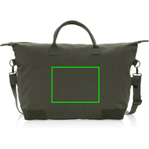 Kezar AWARE™ 500g/m² Wochenendtasche aus recyceltem Canvas grün bedrucken, Art.-Nr. P707.177 Kezar AWARE™ 500g/m² Wochenendtasche aus recyceltem Canvas grün bedrucken, Art.-Nr. P707.177