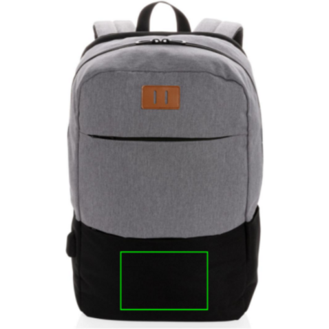 Moderner 15.6" USB &amp; RFID Laptop-Rucksack, PVC-frei schwarz bedrucken, Art.-Nr. P760.051